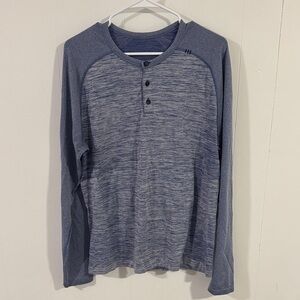 lululemon athletica Heathered Blue Long Sleeve Henley